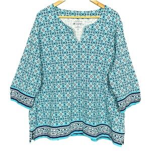 Coolibar Boho UPF 50+ Sun Protection Tunic Top Womens 3X Lightweight Breathable